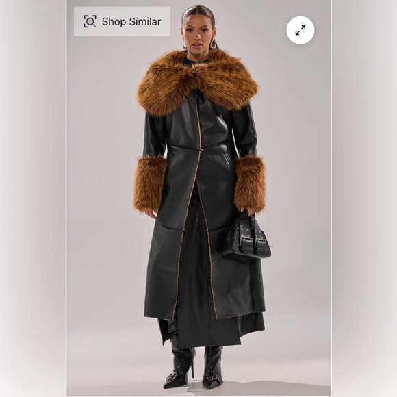 AKIRA Jackets & Blazers - Fur Trim Trench Coat - Size Medium